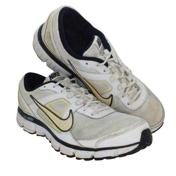 Nike Dual Fusion ST Men's Pre-owned White/Yellow Athletic Sneakers - sz. 12 1/5 - Picture 1 of 6